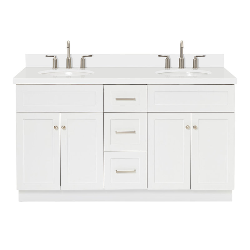 Ensemble de meuble-lavabo double 61 po Abell, Blanc