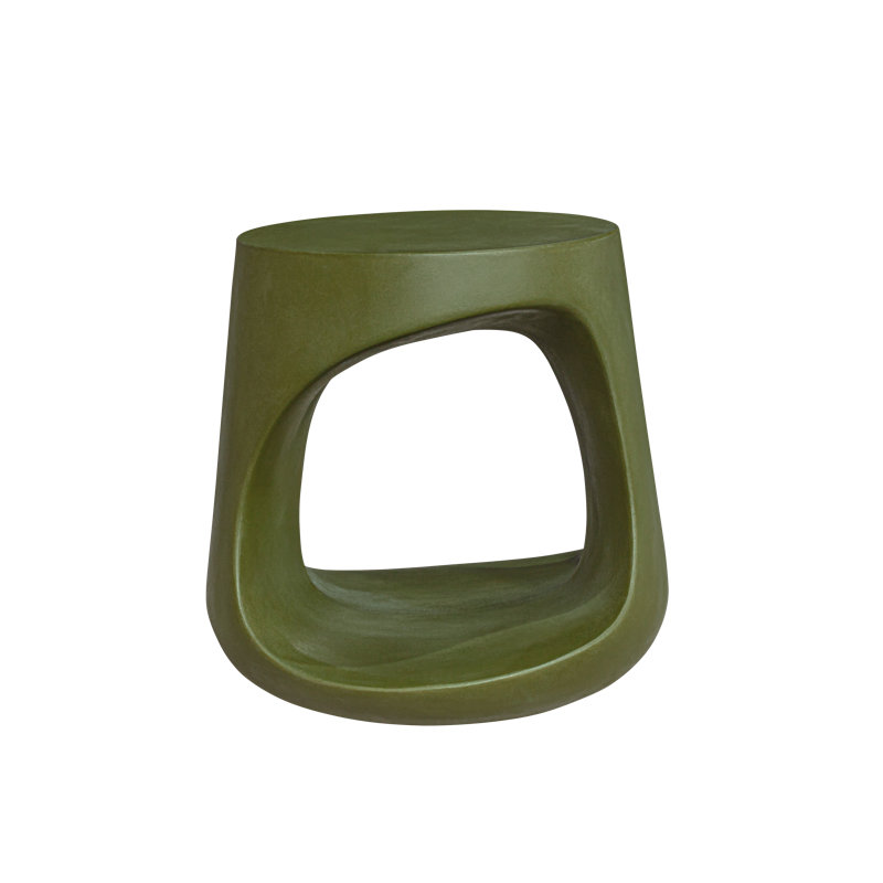 Trae Concrete Outdoor Bar Stool, Green