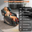 Fauteuil de massage complet et inclinable, fauteuil de massage zéro gravité, 10 rouleaux de massage fixes, coussins d'air, chauffage, massage des pieds, modes automatiques, haut-parleur et écran tactile pour la maison et le bureau