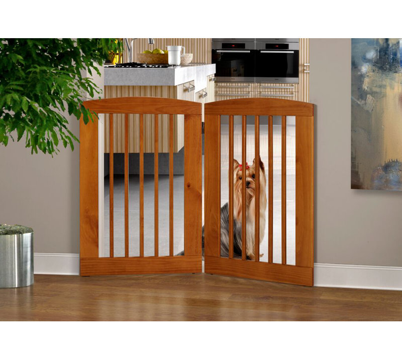 Barrière pour animaux Daniella, Moyen (H 24 po x l 48 po x L 0,75 po), Bois médium