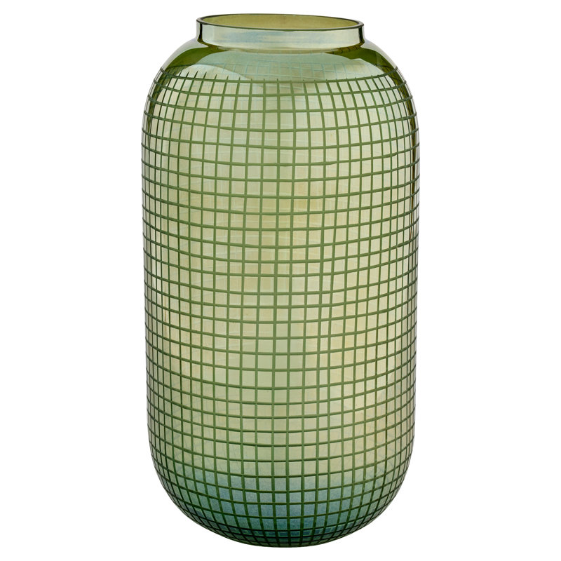 Modular Handmade Glass Table Vase, 15" H x 8.25" W x 8.25" D
