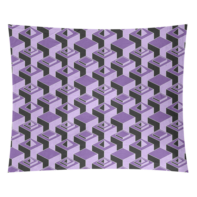 Tapisserie, H 27,5 po x l 37,5 po, Mauve / Noir