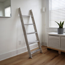 Distressed White Solid Wood Blanket Ladder 54"