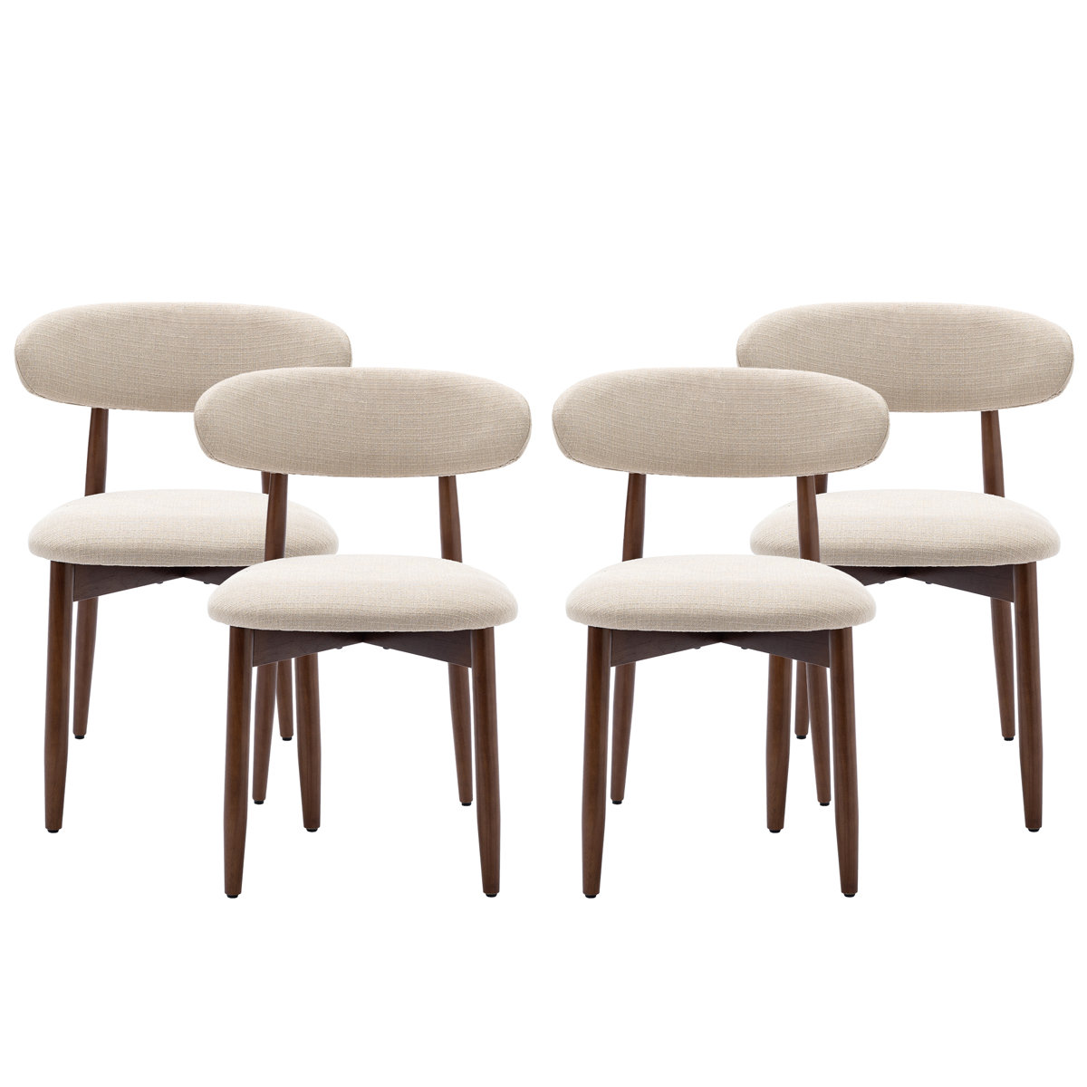 Vannie Upholstered Solid Wood Side Chair Dining Chair (Set of 4)