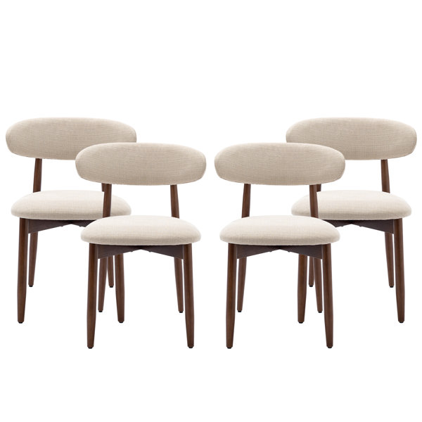 Vannie Upholstered Solid Wood Side Chair Dining Chair (Set of 4)