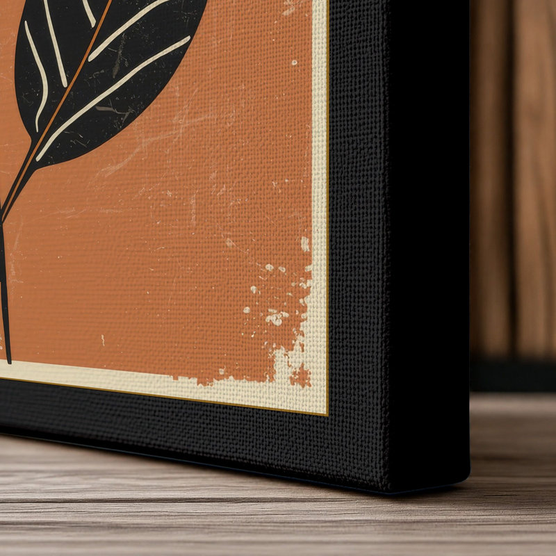 Striped Bloom Botanical - Wrapped Canvas, 18x12 - 45.7 x 30.5 cm, Black Border