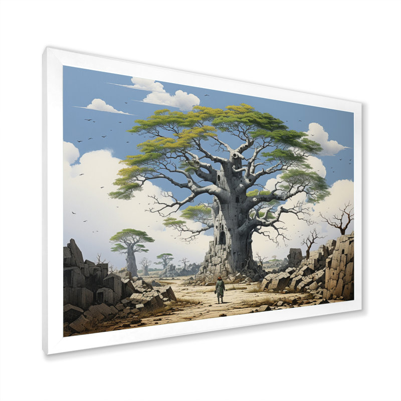 Baobab The Guardians I, reproduction d'art sur toile, Cadre photo blanc, H 30 po x l 40 po x P 1,5 po