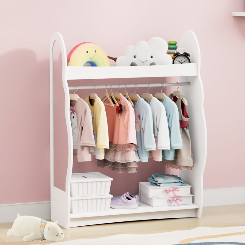 0 Door Manufactured Wood Wardrobe, White