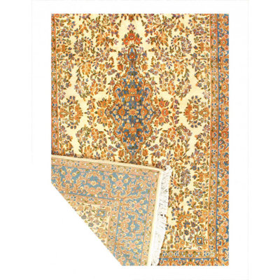 Ivory Semi-Antique Persian Kerman 6'X9'2"