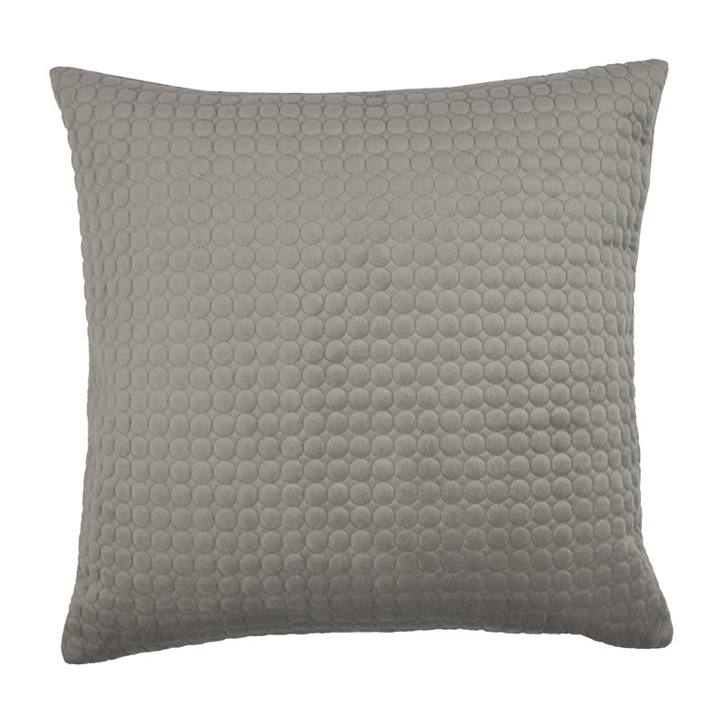  Embroidered Circle Velvet Throw Pillow, Taupe Gray