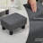 Foot Rest With Linen Upholstery, Charcoal Gray, Compact For Any Home, Comfortable Fabric Rest, Gray Shade, Daily Living,