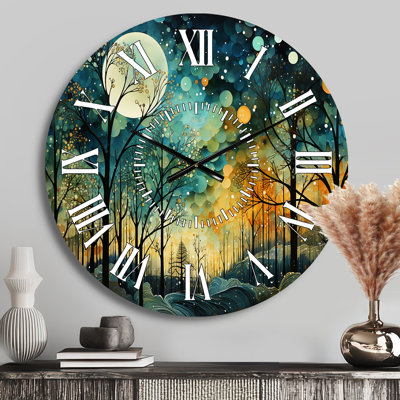Horloge murale Enchanted Forest - Abstract Collages
