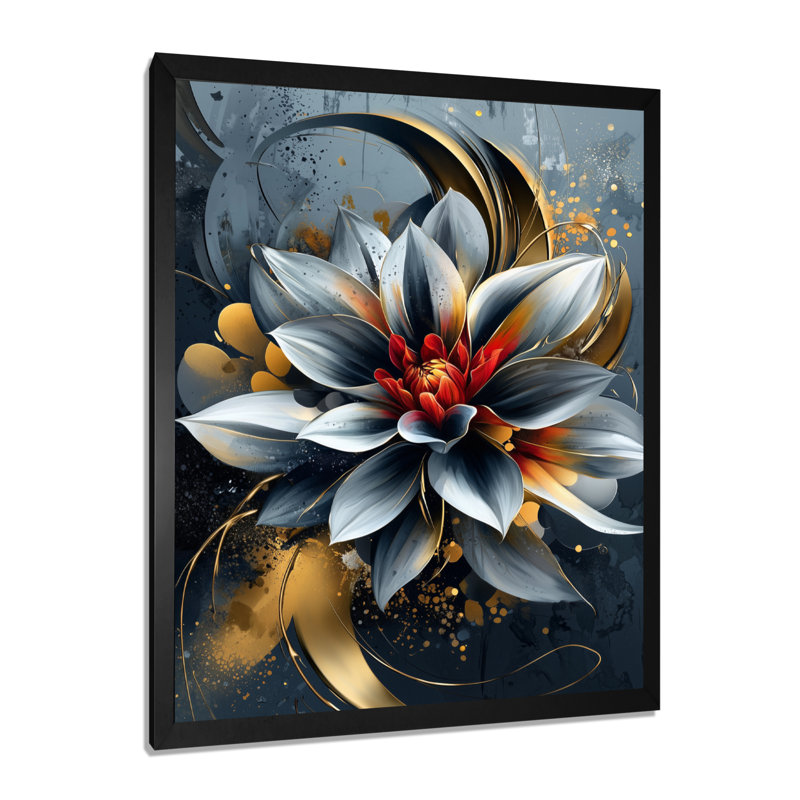 Rita - impressions murales florales, H 32 po x l 24 po, Noir, noir, noir, noir, Reproduction encadrée d'une seule photo