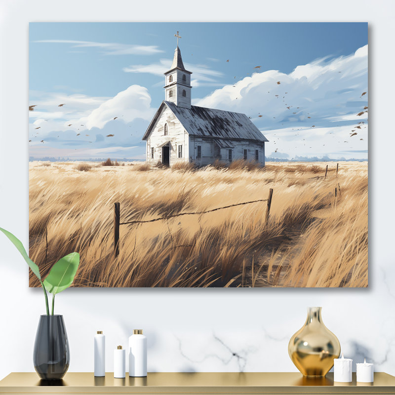 Art mural de la sérénité champêtre à la campagne, Toile tendue, H 12 po x l 20 po x P 1 po