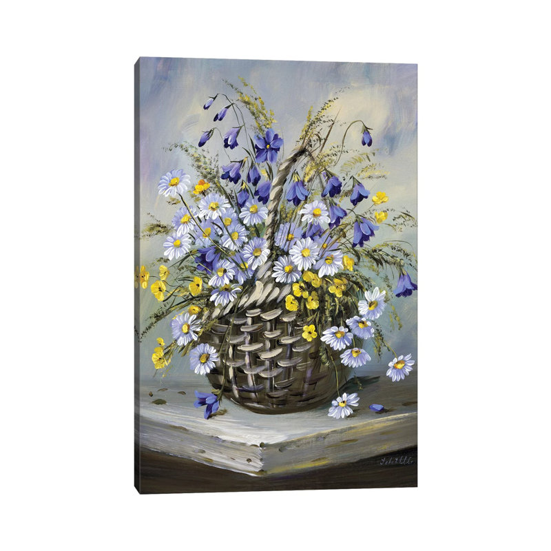 Colourful Basket by Katharina Schöttler - Wrapped Canvas Painting, 20.32 cm H x 30.48 cm W