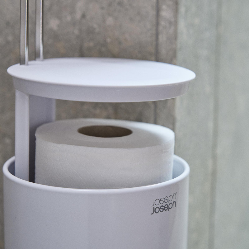Porte-papier hygiénique avec rangement dissimulé Joseph Joseph EasyStore, Blanc