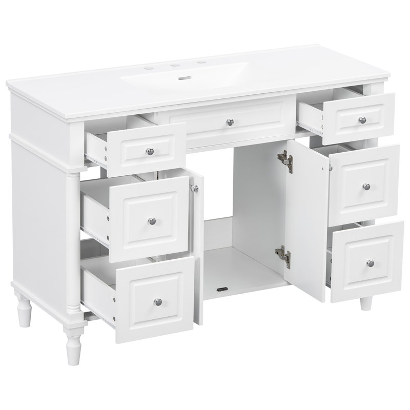 Freestanding Standard With Resin Top, Blanc