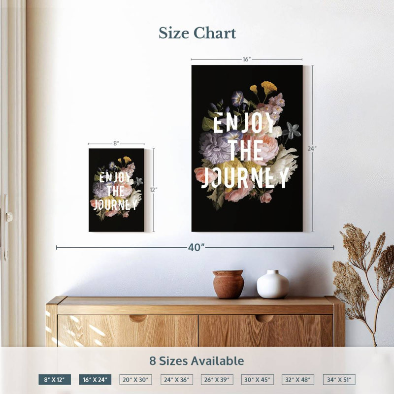 Sentiment floral Tergel IV noir, H 12 po x l 8 po