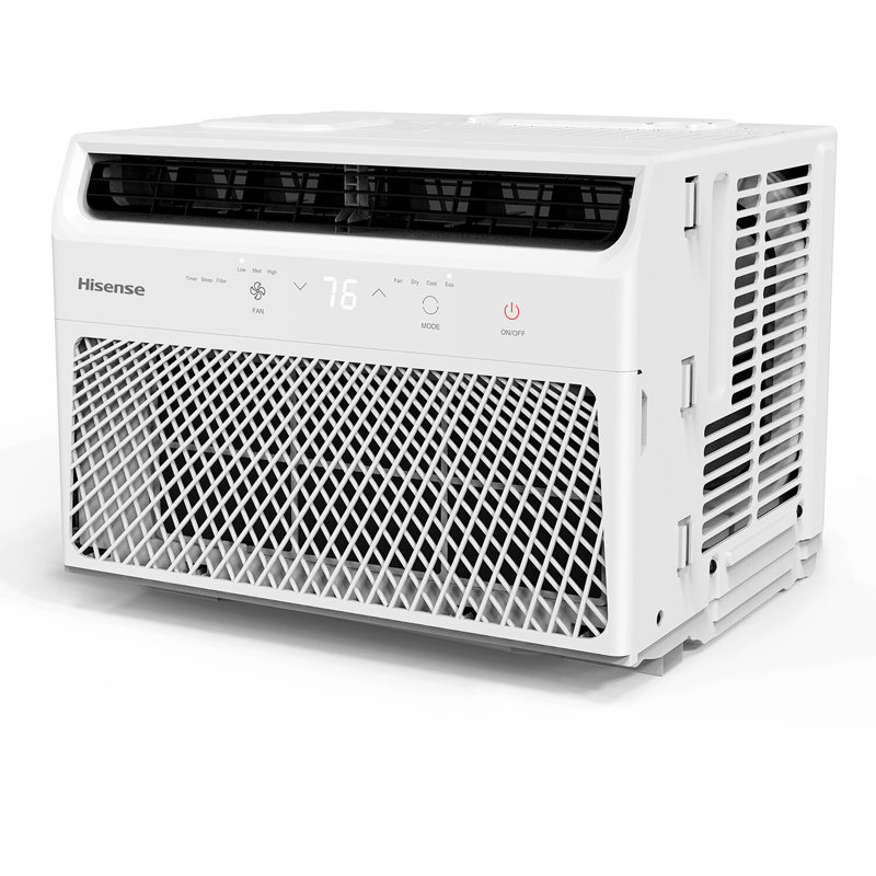 Climatiseur de fenêtre 6 000 BTU et déshumidificateur avec télécommande Hisense, 115 V, climatiseur de fenêtre pour appartement, dortoir, petites pièces jusqu'à 250 pieds carrés en blanc