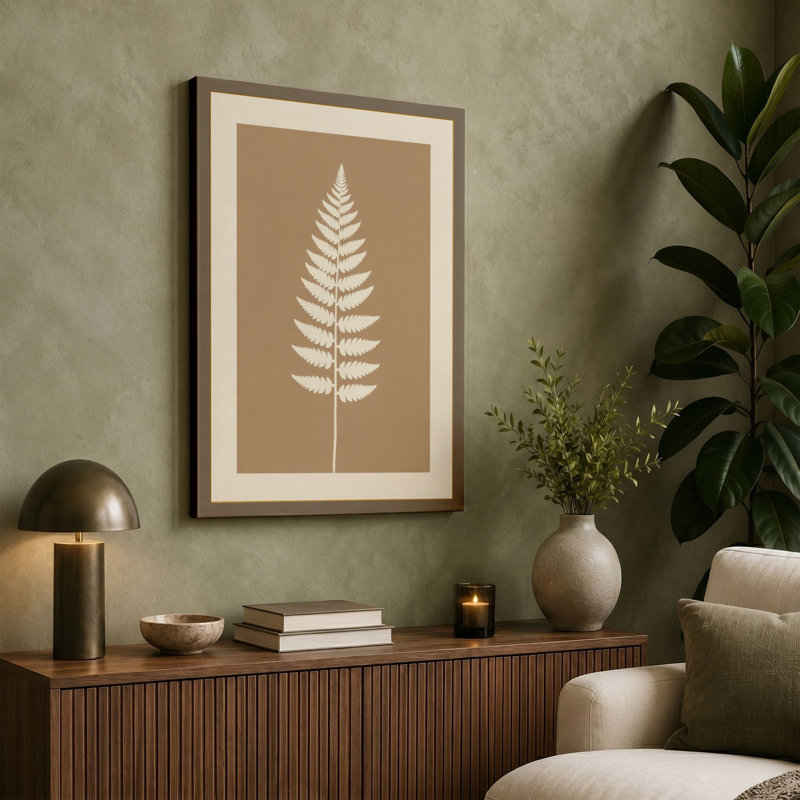 Fern Frond Botanical - Wrapped Canvas, Black Border, 30x20 - 76.2 x 50.8 cm