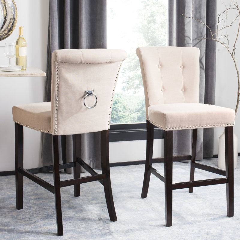 Tabouret de bar et de comptoir Landes, Beige, Tabouret de bar (siège d'une hauteur de 29,5 po)