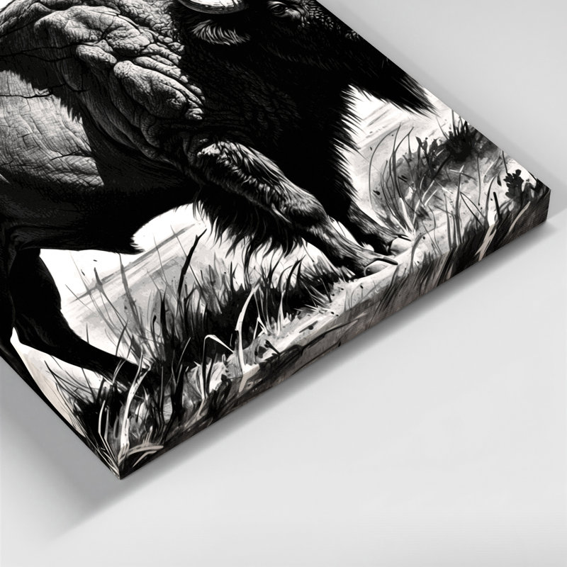 Faune, bison américain, art mural sur toile, H 12 po x l 18 po