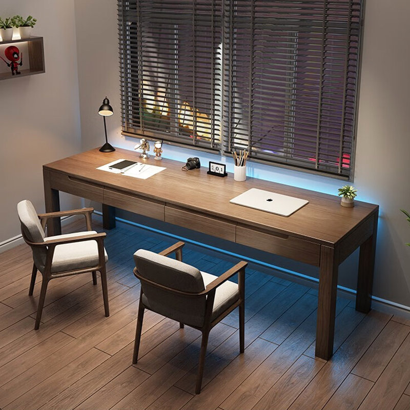 Tiroirs de bureau en bois massif Nordic, H 29,53 po x l 70,87 po x P 19,69 po
