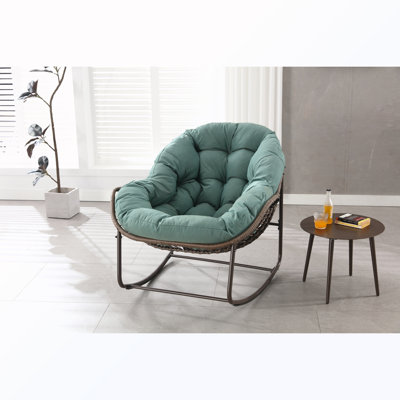 Chaise berçante d'extérieur avec coussin