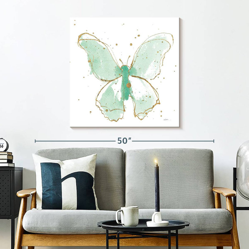 Brampt Gilded Butterflies Mint, 30" H x 30" W