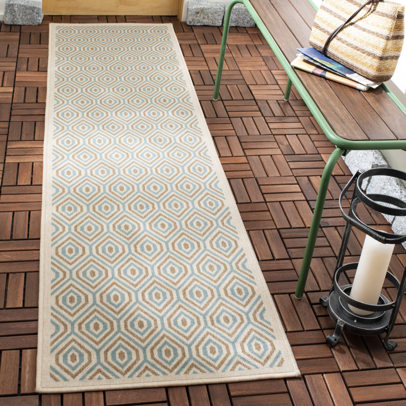 Tapis d'intérieur / extérieur à motif géométrique Amatia Performance, Tapis de couloir 2 pi 3 po x 8 pi