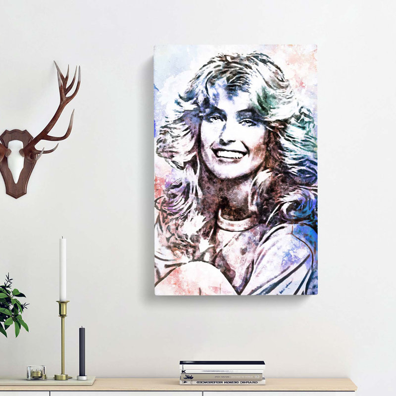 Farrah Fawcett in Abstract - Wrapped Canvas, 50cm H x 35cm W x 3cm D