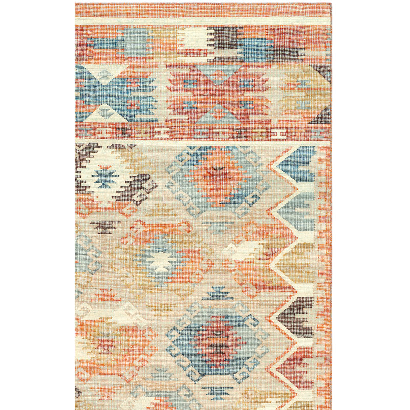 Tapis rouge tissé à la main Elan, Rectangle 5 pi x 8 pi