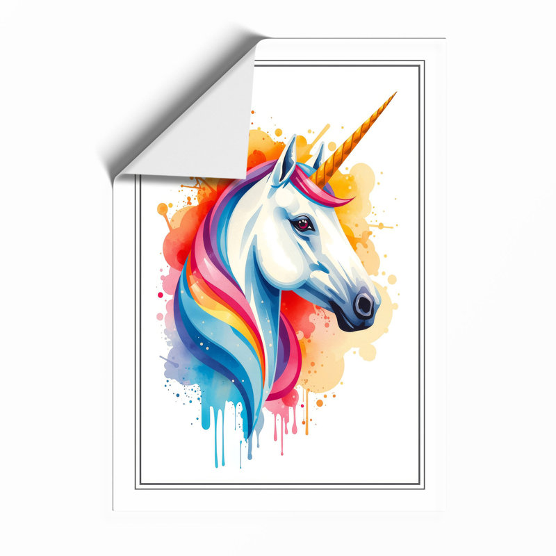 Rainbow Unicorn Dreams Eclectic - Framed Print, A3 - 42.0 x 29.7 cm, Unframed
