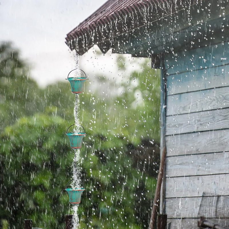 Chaîne de pluie d'extérieur en cuivre 11 pi.