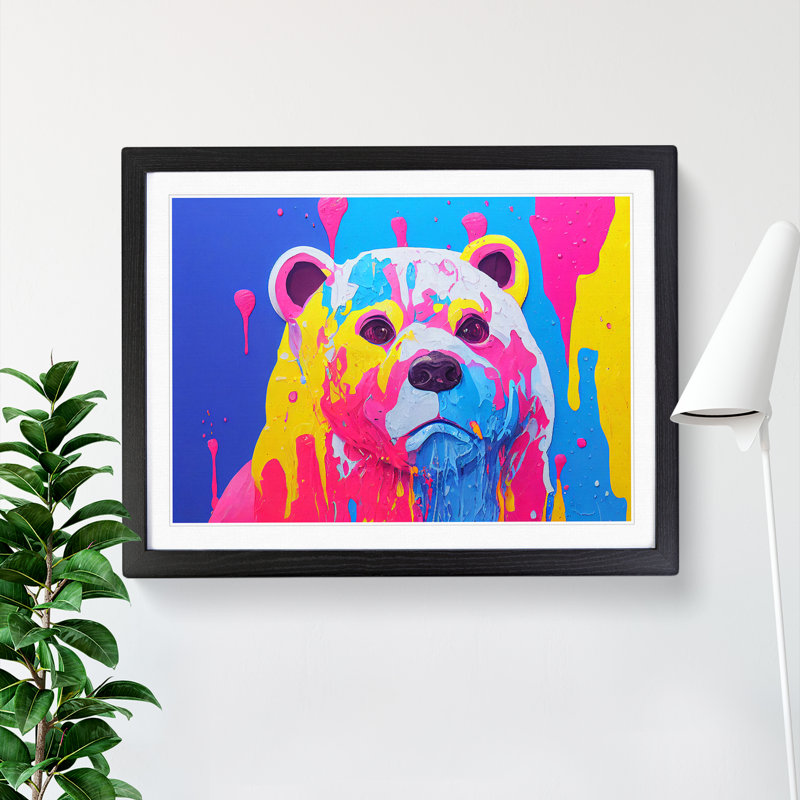 Bear Paint Splash Vol.5 - Framed Print, Black, 34cm H x 46cm W x 2cm D