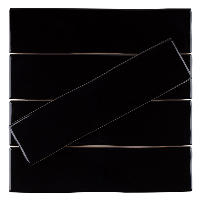 Carrelage mural en céramique Supreme Tile Kezma 3 po x 12 po, Noir
