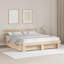 Bed Frame with Headboard Solid Pine Wood-1324561810-1324561817
