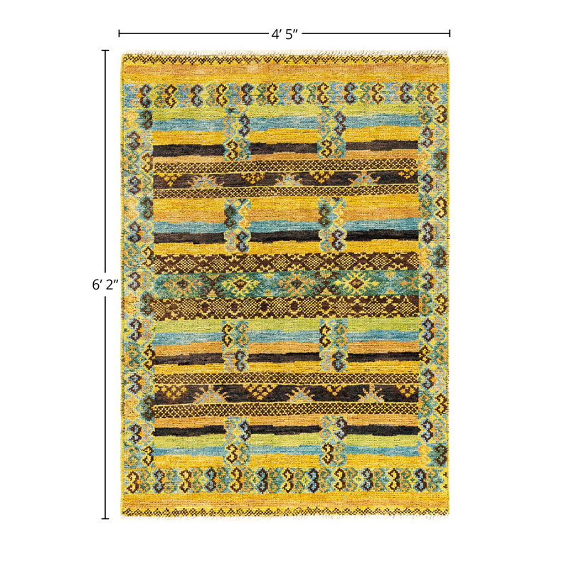 Contemporary One-of-a-Kind 4' 5" X 6' 2" Hand Knotted Area Rug