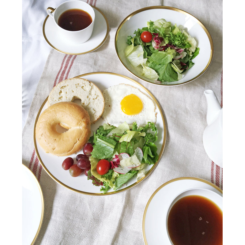 Golden Edge Bone China Dinner Plate