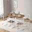 Ensemble de salle à manger en simili marbre pour 6 personnes en forme de D en blanc, table compacte de 53,5 pouces avec structure en fer