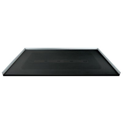Receveur de douche Trimslate Elite 60 po x 42 po à seuil zéro avec drain central, noir, SMFZSE6042C-09
