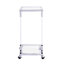 Table d'appoint en verre avec plateau en acrylique pour le salon - Table d'appoint moderne, verre trempé de 5 mm, montage facile, plateau verrouillable en forme de C, style carré pour chambre et balcon, facile à nettoyer, design mobile