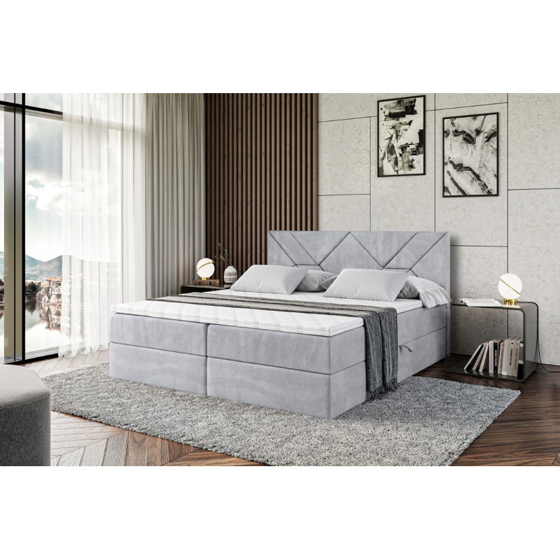 Bed, 140 x 200cm, Light Grey