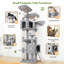 Arbre à chat 80 po pour grands chats, tour à chat multi-niveaux pour 4 chats et plus avec 2 condos et hamacs, aire de jeu en velours doux, arbre à chat d'angle peu encombrant, facile à assembler-1946060867