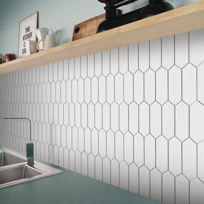 12" x 11.22" Picket Stone Composite Peel & Stick Mosaic Tile