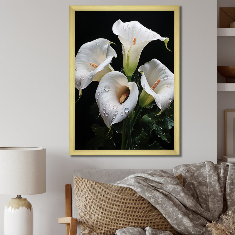 Hibiscus scintillant beauté III - impressions murales florales, Encadrement doré, H 20 po x l 12 po x P 1 po