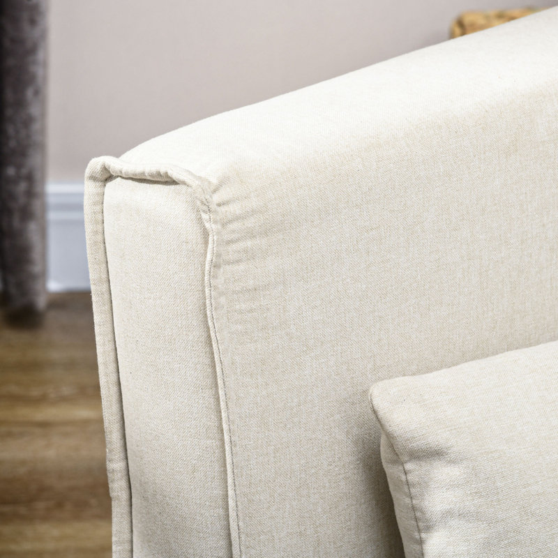 Chaise convertible Ladimer, bois, Polyester beige