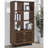 Walnut 3-Shelf Cabinet Bookcase