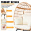 Chaise longue d'extérieur en osier avec coussins Wicker