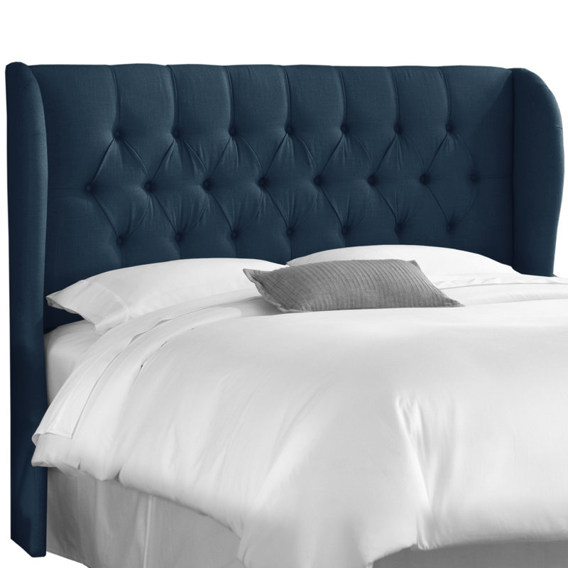 Elsa Upholstered Headboard, Full, Classic Navy Linen